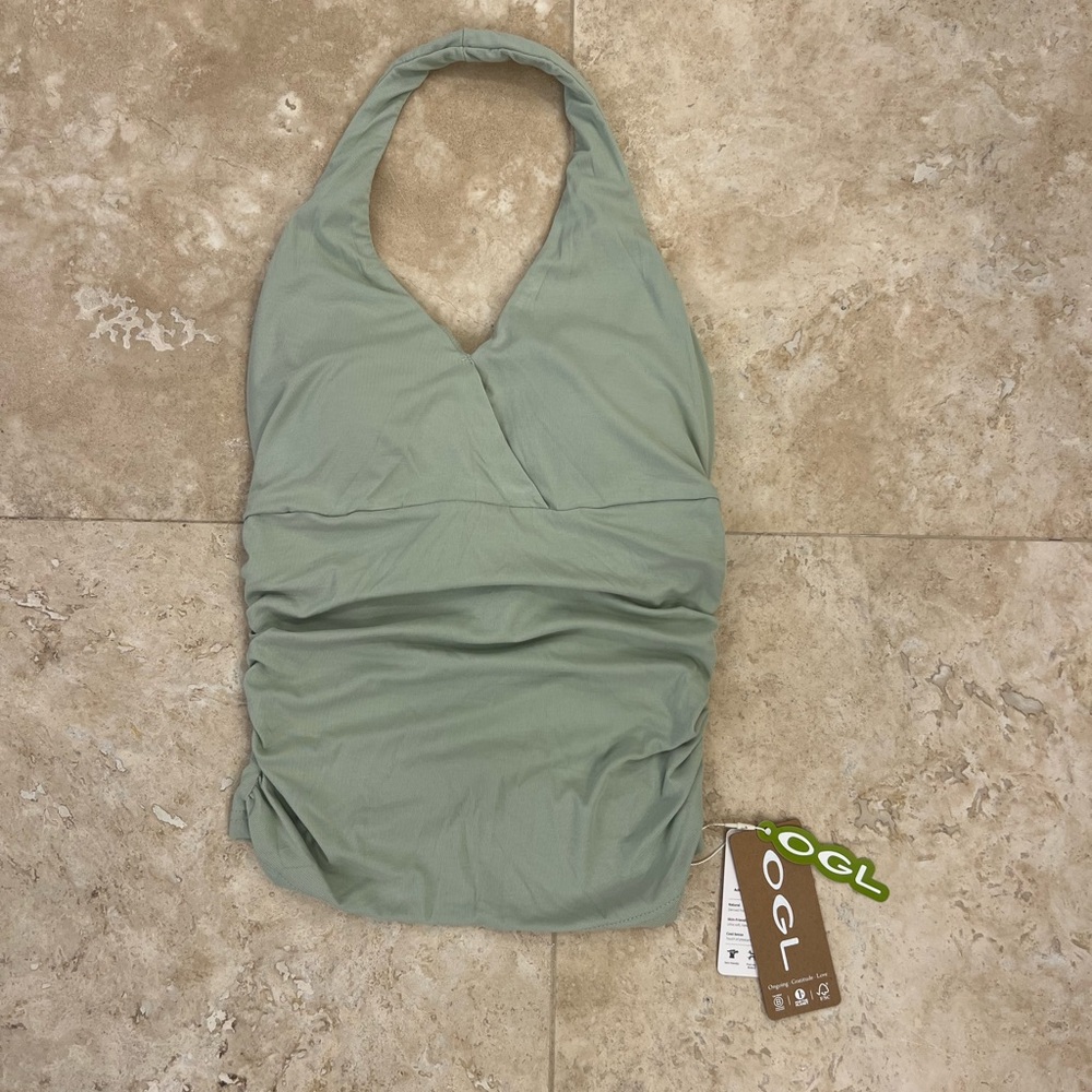 OGL Sage Green Halter Tank Top